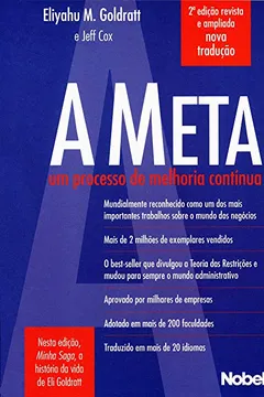 Livro A Meta. Um Processo de Melhoria Contínua - Resumo, Resenha, PDF, etc.