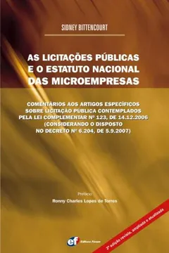 Livro As Licitações Públicas e o Estatuto Nacional das Microempresas 2010 - Resumo, Resenha, PDF, etc.
