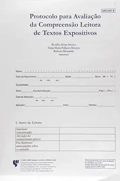 Livro Avaliação da Compreensão. Leitora de Textos Expositivos Para Fonoaudiólogos e Psicopedagogos - Resumo, Resenha, PDF, etc.
