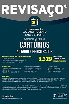 Livro Cartórios: Notário e Registrador - 3.329 Questões Comentadas, Alternativa por Alternativa por Autores Especialistas - Resumo, Resenha, PDF, etc.