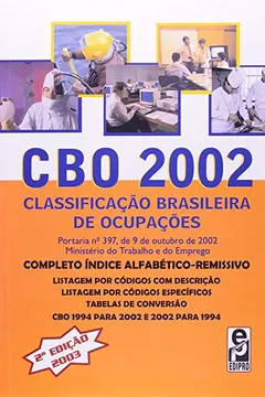 Livro Cbo 2002 - Classificação Brasileira De Ocupações - Resumo, Resenha, PDF, etc.