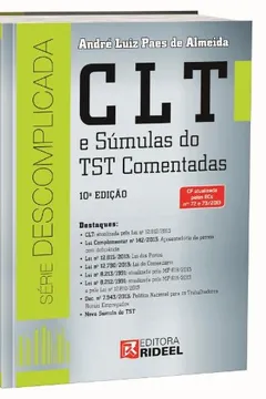 Livro Clt E Sumulas Do Tst Comentadas - Resumo, Resenha, PDF, etc.