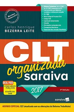 Livro CLT Organizada Saraiva - Resumo, Resenha, PDF, etc.