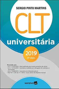 Livro CLT Universitária - 25ª edição de 2018 - Resumo, Resenha, PDF, etc.