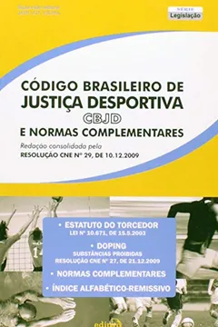 Livro Codigo Brasileiro De Justica Desportiva - Série Legislacao - Resumo, Resenha, PDF, etc.