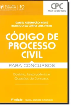 Livro Codigo De Processo Civil Para Concursos - Teoria, Sumulas, Jurispruden - Resumo, Resenha, PDF, etc.