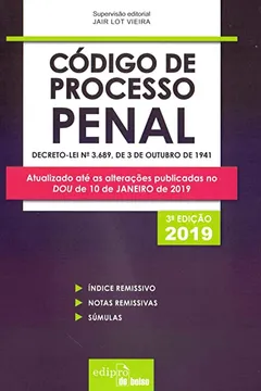 Livro Código De Processo Penal 2019 - Mini - Resumo, Resenha, PDF, etc.