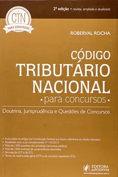 Livro Código Tributário Nacional. Para Concursos - Resumo, Resenha, PDF, etc.