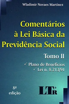 Capa do livro Comentários a Lei Básica da Previdência Social - Tomo II