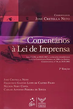 Livro Comentários à Lei de Imprensa - Resumo, Resenha, PDF, etc.