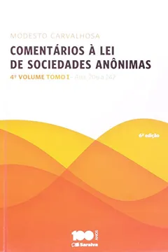 Livro Comentários À Lei de Sociedades Anônimas - Volume 4. Tomo I - Resumo, Resenha, PDF, etc.
