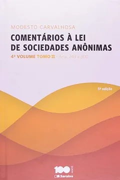 Livro Comentários à Lei de Sociedades Anônimas - Volume 4. Tomo II - Resumo, Resenha, PDF, etc.