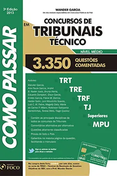 Livro Como Passar em Concursos de Tribunais. Técnico - Resumo, Resenha, PDF, etc.