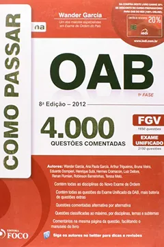 Livro Como Passar Na Oab - 1ª Fase - Resumo, Resenha, PDF, etc.