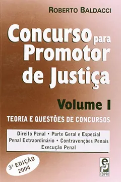 Livro Concurso Para Promotor De Justiça - Volume 1 - Resumo, Resenha, PDF, etc.