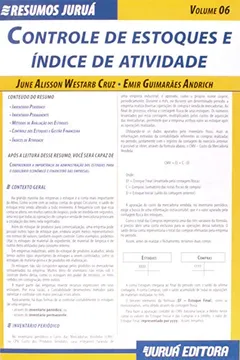 Capa do livro Controle de Estoques e Índice de Atividade - Volume 6. Coleção Resumos Juruá
