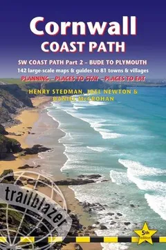 Capa do livro Cornwall Coast Path: (South-West Coast Path Part 2) Includes 142 Large-Scale Walking Maps & Guides to 81 Towns and Villages - Planning, Pla