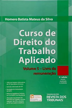 Livro Curso de Direito do Trabalho Aplicado. Livro da Remuneração - Volume 5 - Resumo, Resenha, PDF, etc.