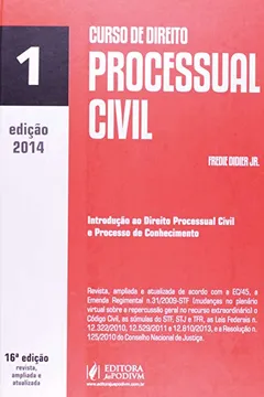 Livro Curso de Direito Processual Civil - Volume 1 - Resumo, Resenha, PDF, etc.
