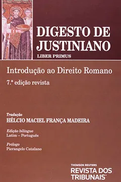 Capa do livro Digesto de Justiniano. Introdução do Direito Romano Teoria Geral de Responsabilidade Civil