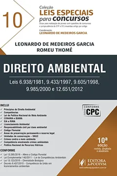 Livro Direito Ambiental: Leis 6.938/1981, 9.433/1997, 9.605/1998, 9.985/2000, 12.651/2012 (Volume 10) - Resumo, Resenha, PDF, etc.