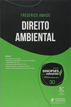Livro Direito Ambiental - Volume 30. Coleção Sinopses Para Concursos - Resumo, Resenha, PDF, etc.