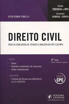 Livro Direito Civil. Para os Concursos de Técnico e Analista - Coleção Tribunais e MPU - Resumo, Resenha, PDF, etc.