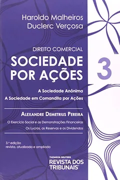 Capa do livro Direito Comercial. Sociedades Por Ações - Volume 3