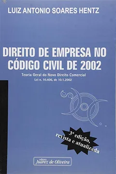 Livro Direito De Empresa No Codigo Civil De 2002 - Resumo, Resenha, PDF, etc.