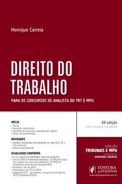 Livro Direito do Trabalho. Para Técnico e Analista - Coleção Tribunais e MPU - Resumo, Resenha, PDF, etc.