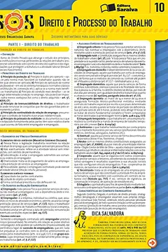 Livro Direito e Processo do Trabalho - Volume 10. Coleção SOS - Resumo, Resenha, PDF, etc.