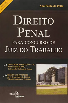 Livro Direito Penal Para Concursos de Juiz do Trabalho - Resumo, Resenha, PDF, etc.
