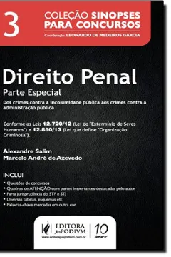 Livro Direito Penal. Parte Especial - Volume 3. Coleção Sinopses Para Concursos - Resumo, Resenha, PDF, etc.