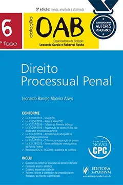 Livro Direito Processual Penal. 1ª Fase - Volume 6. Coleção OAB - Resumo, Resenha, PDF, etc.