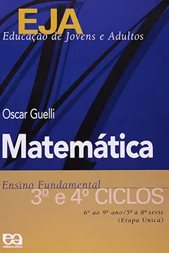 Capa do livro EJA. Educação de Jovens e Adultos. Matemática. 3º e 4º Ciclos