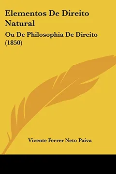 Capa do livro Elementos de Direito Natural: Ou de Philosophia de Direito (1850)
