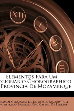 Capa do livro Elementos Para Um Diccionario Chorographico Da Provincia de Mozambique