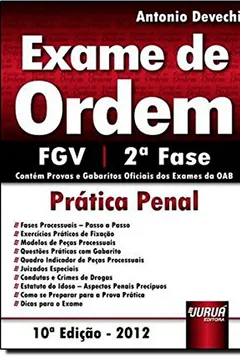 Livro Exame de Ordem. Prática Penal - 2ª Fase - Resumo, Resenha, PDF, etc.
