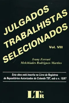 Capa do livro Julgados Trabalhistas Selecionados - Volume 8