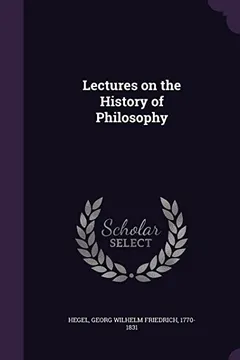 Capa do livro Lectures on the History of Philosophy
