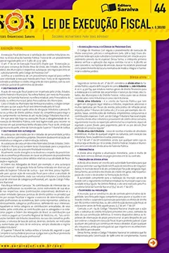Capa do livro Lei de Execução Fiscal - Volume 44 . Coleção Sínteses Organizadas Saraiva