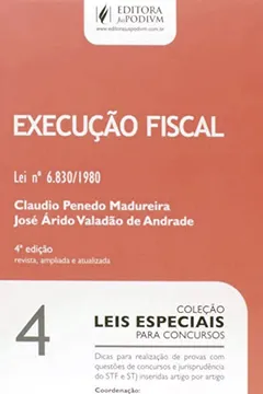 Capa do livro Leis Especiais Para Concursos. Execução Fiscal -Volume 4