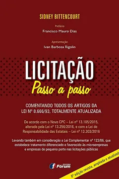 Livro Licitação Passo a Passo. Revista, Ampliada e Atualizada - Resumo, Resenha, PDF, etc.