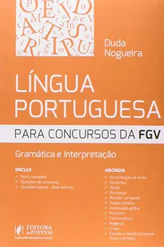 Livro Lingua Portuguesa Para Concursos Da Fgv - Gramatica E Interpretacao - Resumo, Resenha, PDF, etc.