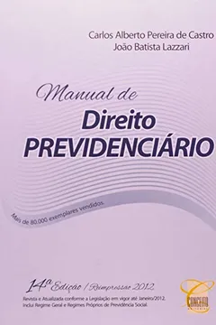 Capa do livro Manual de Direito Previdênciario