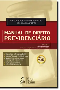 Capa do livro Manual De Direito Previdenciário