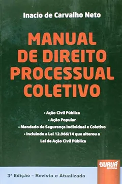 Capa do livro Manual de Direito Processual Coletivo