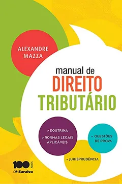 Livro Manual de Direito Tributário - Resumo, Resenha, PDF, etc.
