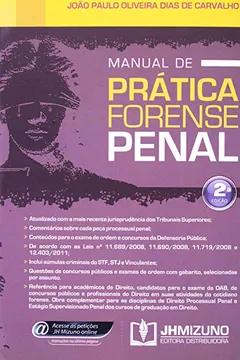 Livro Manual de Prática Forense Penal - Resumo, Resenha, PDF, etc.
