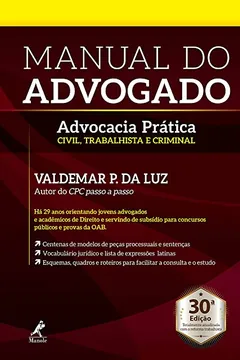 Livro Manual do Advogado. Advocacia Prática. Civil, Trabalhista e Criminal - Resumo, Resenha, PDF, etc.